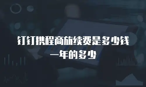 钉钉携程商旅续费是多少钱一年的多少