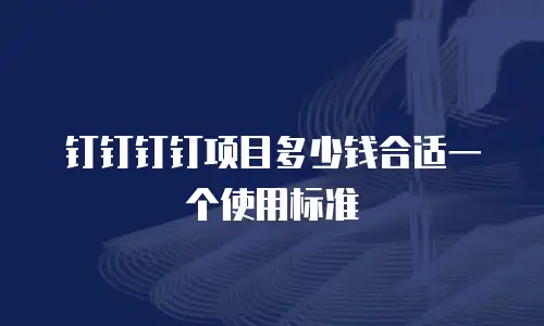 钉钉钉钉项目多少钱合适一个使用标准