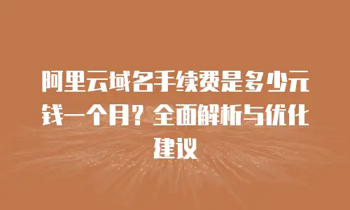 阿里云域名手续费是多少元钱一个月？全面解析与优化建议
