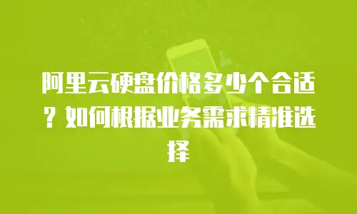 阿里云硬盘价格多少个合适？如何根据业务需求精准选择
