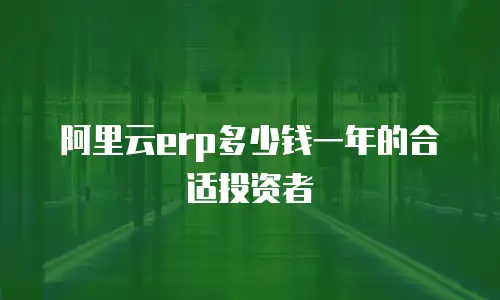 阿里云erp多少钱一年的合适投资者