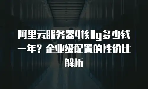 阿里云服务器4核8g多少钱一年？企业级配置的性价比解析