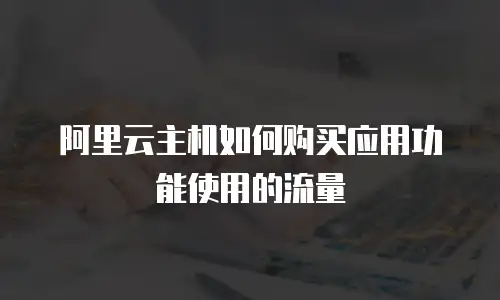 阿里云主机如何购买应用功能使用的流量
