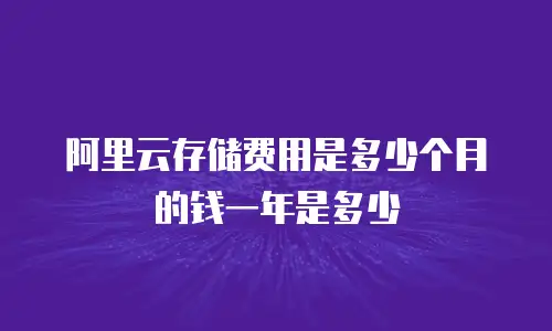 阿里云存储费用是多少个月的钱一年是多少
