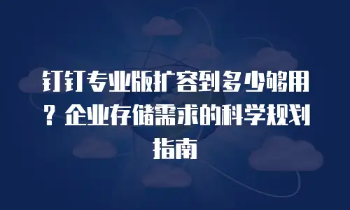 钉钉专业版扩容到多少够用？企业存储需求的科学规划指南