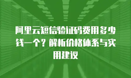 阿里云短信验证码费用多少钱一个？解析价格体系与实用建议