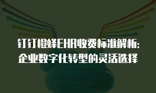 钉钉橙蜂EHR收费标准解析：企业数字化转型的灵活选择