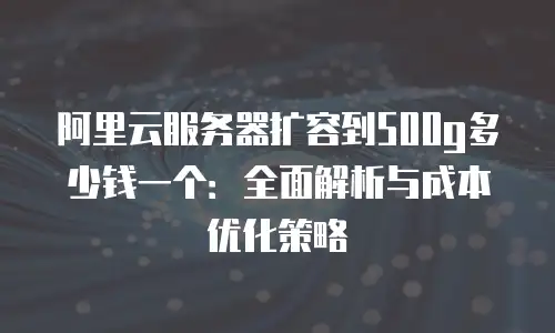 阿里云服务器扩容到500g多少钱一个：全面解析与成本优化策略