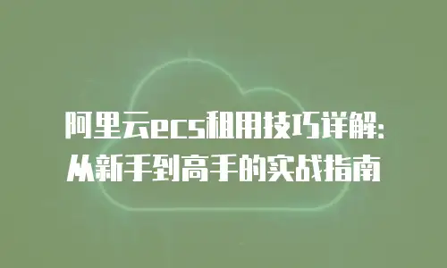 阿里云ecs租用技巧详解：从新手到高手的实战指南