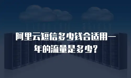 阿里云短信多少钱合适用一年的流量是多少？