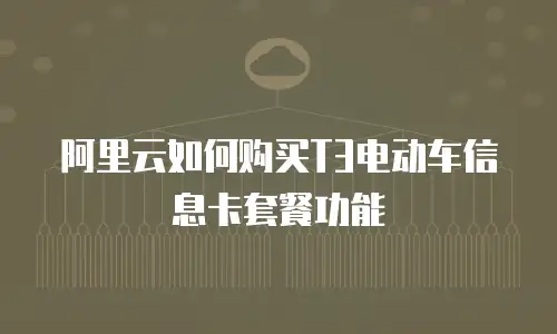 阿里云如何购买T3电动车信息卡套餐功能