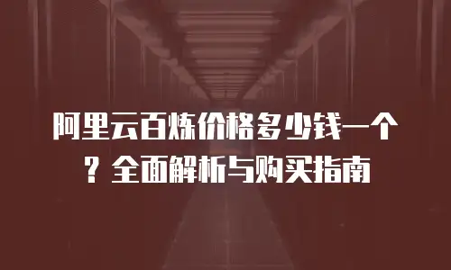 阿里云百炼价格多少钱一个？全面解析与购买指南