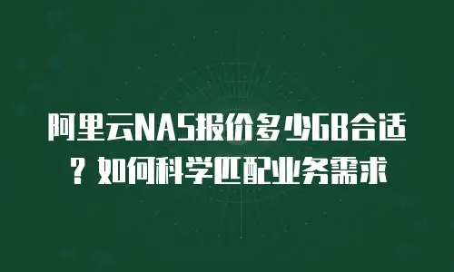 阿里云NAS报价多少GB合适？如何科学匹配业务需求