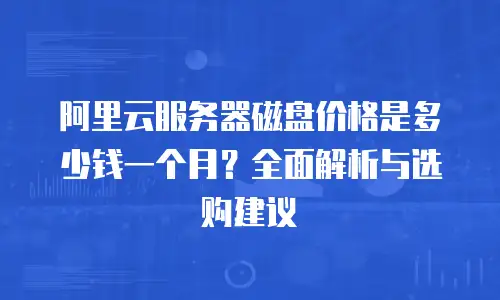 阿里云服务器磁盘价格是多少钱一个月？全面解析与选购建议