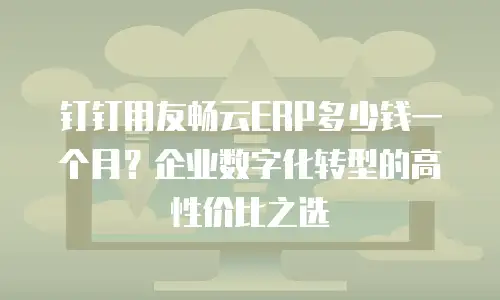 钉钉用友畅云ERP多少钱一个月？企业数字化转型的高性价比之选