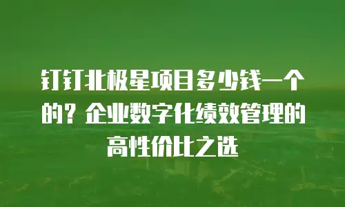 钉钉北极星项目多少钱一个的？企业数字化绩效管理的高性价比之选