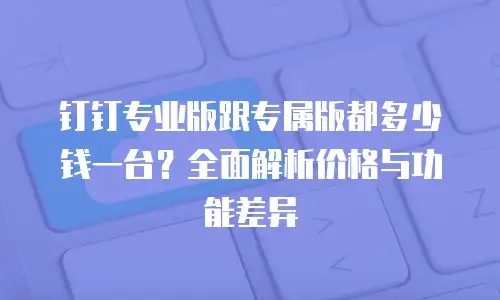 钉钉专业版跟专属版都多少钱一台？全面解析价格与功能差异