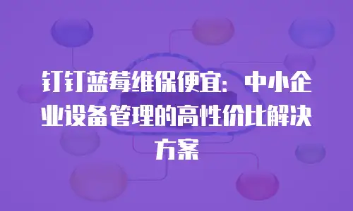 钉钉蓝莓维保便宜：中小企业设备管理的高性价比解决方案
