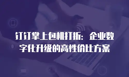 钉钉掌上包机打折：企业数字化升级的高性价比方案