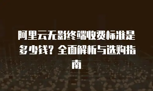 阿里云无影终端收费标准是多少钱？全面解析与选购指南