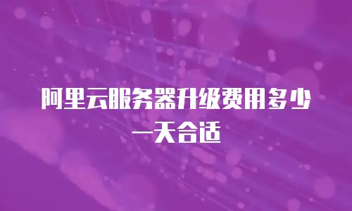 阿里云服务器升级费用多少一天合适