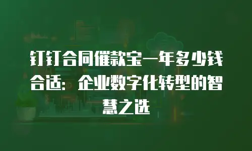 钉钉合同催款宝一年多少钱合适：企业数字化转型的智慧之选