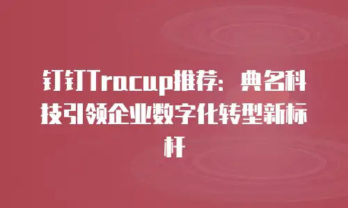 钉钉Tracup推荐：典名科技引领企业数字化转型新标杆