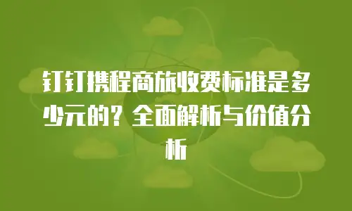 钉钉携程商旅收费标准是多少元的？全面解析与价值分析