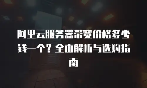 阿里云服务器带宽价格多少钱一个？全面解析与选购指南