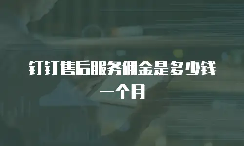 钉钉售后服务佣金是多少钱一个月