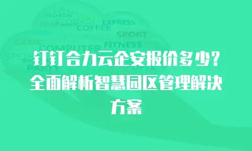 钉钉合力云企安报价多少？全面解析智慧园区管理解决方案