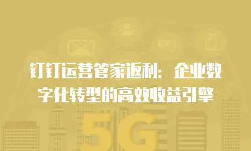 钉钉运营管家返利：企业数字化转型的高效收益引擎