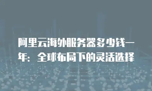 阿里云海外服务器多少钱一年：全球布局下的灵活选择