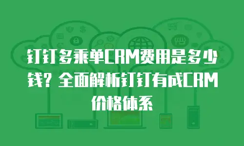 钉钉多乘单CRM费用是多少钱？全面解析钉钉有成CRM价格体系