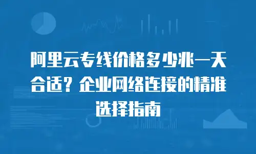 阿里云专线价格多少兆一天合适？企业网络连接的精准选择指南