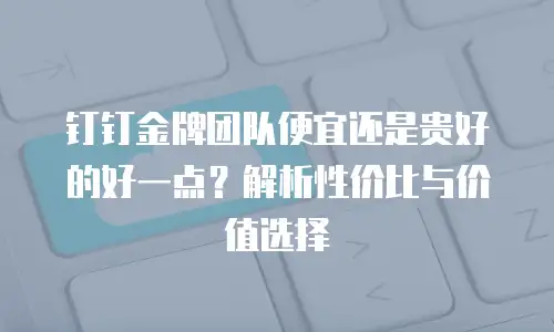 钉钉金牌团队便宜还是贵好的好一点？解析性价比与价值选择