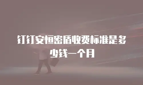 钉钉安恒密盾收费标准是多少钱一个月