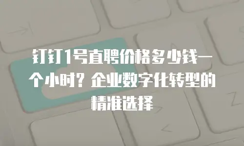 钉钉1号直聘价格多少钱一个小时？企业数字化转型的精准选择