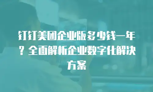 钉钉美团企业版多少钱一年？全面解析企业数字化解决方案