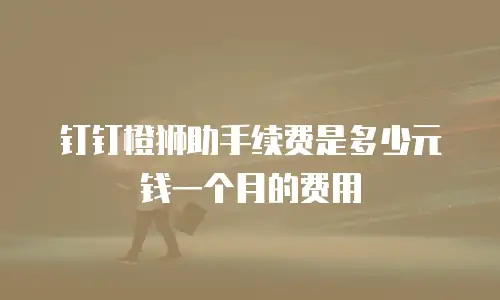 钉钉橙狮助手续费是多少元钱一个月的费用
