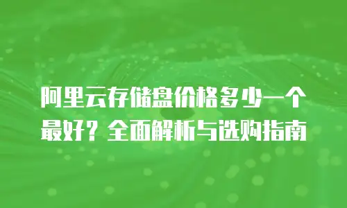 阿里云存储盘价格多少一个最好？全面解析与选购指南