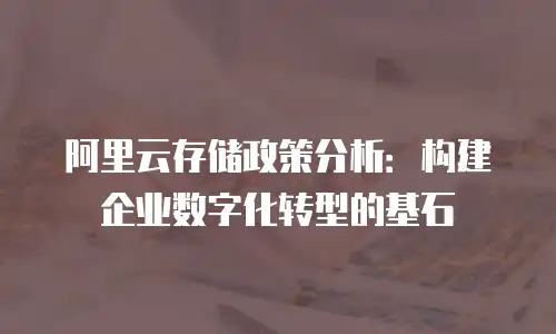 阿里云存储政策分析：构建企业数字化转型的基石