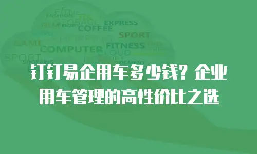 钉钉易企用车多少钱？企业用车管理的高性价比之选