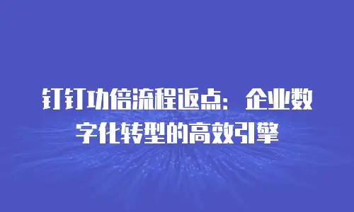 钉钉功倍流程返点：企业数字化转型的高效引擎