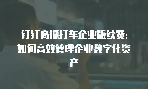 钉钉高德打车企业版续费：如何高效管理企业数字化资产