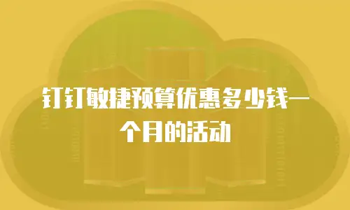 钉钉敏捷预算优惠多少钱一个月的活动