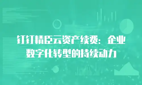 钉钉精臣云资产续费：企业数字化转型的持续动力