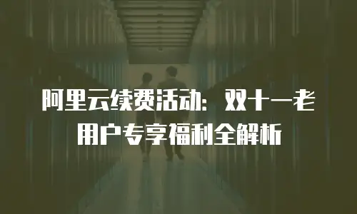 阿里云续费活动：双十一老用户专享福利全解析