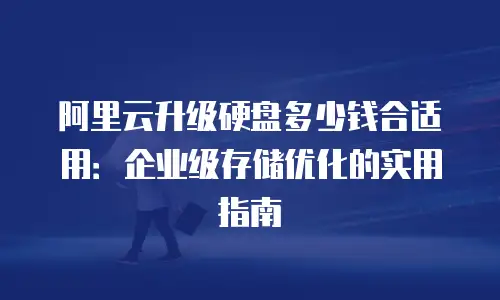 阿里云升级硬盘多少钱合适用：企业级存储优化的实用指南