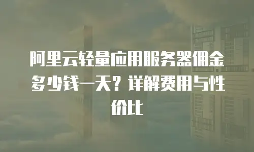 阿里云轻量应用服务器佣金多少钱一天？详解费用与性价比